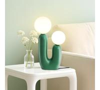 Green Lamp,Green Desk Lamp Light,Green Table Lamps for Living Room Home Office Decor,Night Light with White Plastic Shade,Resin Base,Bedside Lamps for Kids Room,Bed Side,Nightstand,Mushroom Shape