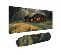 Green Large Mouse Mat 600 x300 x 3MM Gaming Mouse Pad, Rural Mousepad Extended for Men, Office Accessories with Anti-Slip Rubber Base and Double Stitched Edge, Mousemat for Laptop, Gifts -TL169L
