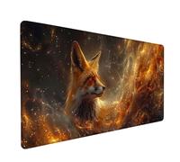 Green Large Mouse Mat 600x300x3mm, Fox Extended Mouse Pad with Stitched Edges, Gaming Mousepad with Soft Smooth Surface, Desk Mat for Desk Accessories and Office Accessories, Gifts for Men 9-5840