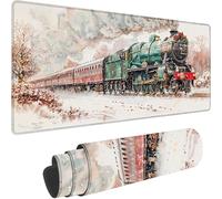 Green Large Mouse Mat 700x300x3 mm, Extended Gaming Mouse Pad Train Desk Mat With Stitched Edges, Adults Mousepad Non Slip Rubber Base, Waterproof Soft Cloth Desk Pad for Home Office Decor, Gifts B-P