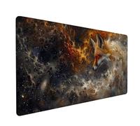 Green Large Mouse Mat 800x400x3mm, Fox Extended Mouse Pad with Stitched Edges, Gaming Mousepad with Soft Smooth Surface, Desk Mat for Desk Accessories and Office Accessories, Gifts for Men M-7007