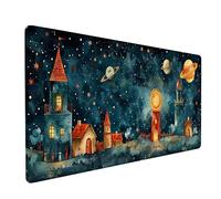 Green Large Mouse Mat, Landscape Gaming Mouse Pad with Stitched Edges, Extended Mousepad with Non-Slip Rubber Base, Desk Mat for Desk Accessories and Office Accessories Gifts, 800x400x3mm 0-2018