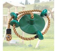 (Green Large Round Plate) 1pc Outdoor Circular Climbing Rope Swing, PE Material Buckle Circular Climbing Rope Hanging Rope Swing Toy, The Best Choice For Outdoor Games