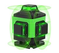 Green Laser Level 4x360° - 16 Lines Self Leveling Horizontal & Vertical Cross Line Spirit Tool with Battery Remote Controller Charger for Indoor Outdoor