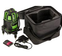 Green Laser Level Rotating Base 5 Lines Vertical Horizontal 2 Batteries