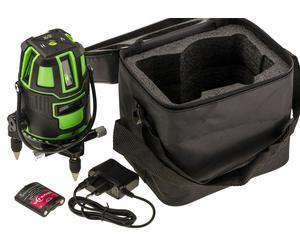 Green Laser Level Rotating Base 5 Lines Vertical Horizontal 2 Batteries