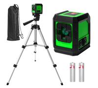 Green Laser Level Set: 4-Degree Automatic Leveling, 360° Rotation, and Tripod Mount. Highly Visible Beam ±2mm/5m, Perfect for Wall Tiling, Hanging Paintings, and Home Decoration