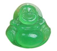 Green Laughing Buddha Jade Pendant for Women Men Agate Fortune Gemstone Necklace