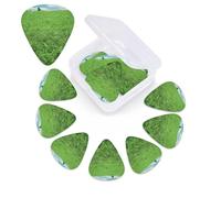 Green Lawn Guitar Picks 12 Pcs, 3 Different Thickness Celluloid Plectrum for Bass Electric Acoustic Guitars Ukulele Accessories Gift for Men Women (0.46mm, 0.71mm, 0.96mm)