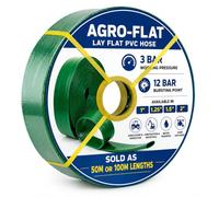 Green Layflat Dirty Water Discharge Hose (1" x50m) | available in 1",1.25",1.5" and 2" as 50m or 100m coils ,3bar working pressure