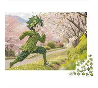Green Leaf Anime Jigsaw Puzzles Puzzle for Adults Kids. 1000 Piece Sakura Park Impossible Challenge Toy Educational Games Home Decoration for Educational Games Gifts 1000pcs (75x50cm)