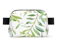 Green Leaf Artistic Olive Tree Print, Square Waist Bag Travel Bum Bag Casual Chest Bag Fanny Pack for Men Women