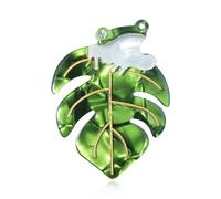 Green Leaf Brooch for Women Men Cute Frog Lying on the Leaves Funny Lapel Pin Acrylic Backpacks Hats Badge Collar Brooches Dress Suit Clothing Accessories Corsage Pins Casual Party Jewelry