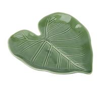 Green Leaf Ceramic Spoon Rest, 5.63x4.96x0.71in/14.3x12.6x1.8cm Cute Decorative Spoon Rest Cooking Utensil Teaspoon Holder for Stove Top Kitchen Counter Modern Kitchen Accessories Decor(Green)