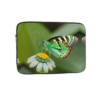 Green Leaf Colorful Butterfly Print Laptop Case â€“ Slim & Lightweight Computer Sleeve Fits 10 inch 10-17 Inch Laptops, Perfect for Travel