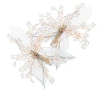 Green Leaf Crystal Hair Clips 2 Pack Alloy Jewelry Style for Women