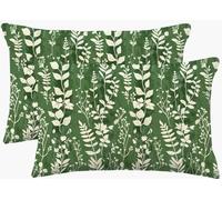 Green Leaf Cushions 30x50 cm Summer Cushion Covers, Large Sofa Decorative Pillows 12 x 20 Inch, Set of 2 Linen Breathable Throw Pillow Cover Double-Sided Design Pillowcases for Home Decor Bedroom m604
