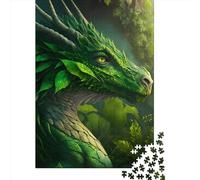 Green Leaf Dragon 1000 Pieces Wooden Puzzles for Adults Jigsaw Puzzles Educational Game Challenge Toy 1000pcs (75x50cm)