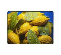 Green Leaf Droplet Flannel Carpet 80x58 inches for Bedroom Bedside mat, Living Room Coffee Table Carpet, Study Room Decorative mat