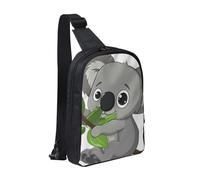 Green Leaf Koala Art Printed Chest Bag Sling Bag for Men Women, Waterproof Crossbody Backpack Men Bag for Runner Workout Hiking Cycling Travel