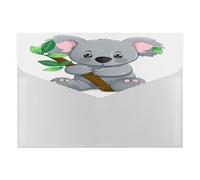 Green Leaf Koala File Folder with Snap&6 Pockets Reusable File Organizer Portable Document Paper Bill Receipt Organizer Plastic Envelopes for Office College Letter Size