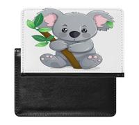 Green Leaf Koala Passport Holder Vaccine Card Holder Waterproof Passport Wallet Travel Document Organizer for Airport Essentials