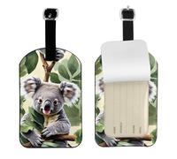 Green Leaf Koala Print 4.3 x 2.76 inch Cute Tags Elegant Luggage Tags Suitcases Stylish Travel Accessories
