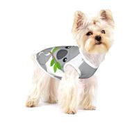 Green Leaf Koala Print Adorable Cotton Small Dog Clothes Pet Shirt, Soft Breathable Sleeveless Tank Top For Puppy, Cats And Chihuahua