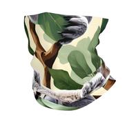 Green Leaf Koala Print Neck Warmer Gaiter Women Men, Windproof Face Cover Face Mask Scarf For Cold Weather Sport