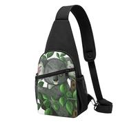 Green Leaf Koala Printed Chest Bag Sling Bag for Men Women, Outdoor Crossbody Fanny Packs Hiking Chest Packs Sport Daypacks