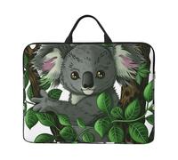 Green leaf koala Printed Laptop Sleeve 14 inch Protective Case, Waterproof Computer Case Bag with Handle for Men and Women