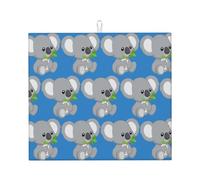 Green Leaf Koala Printing Cute Drying Mat for Kitchen Aesthetic Absorbent Drainer Mat Kitchen Drying Mat Easy to Clean