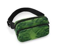 Green Leaf Ladybug Fanny Pack Waterproof External Pocket Portable Waist Pack Outdoor Adjustable Strap Lightweight Waist Bag for Workout Traveling Casual Running Hiking Cycling