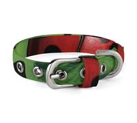 Green Leaf Ladybug Pet Collar Oxford Adjustable Safety Dog Collars Cute Outdoor Training Pet Collars Easy Clean Floral Print Puppy Collar for City Pet Owners