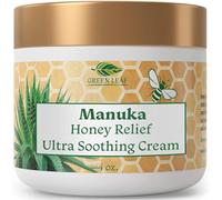 Amazing Aloe Vera Manuka Honey Moisturizing Cream for Face and Body - Gentle Effective and Soothing for All Skin Types and Conditions - for Women Men Kids Babies - by Green Leaf Naturals - 4 oz