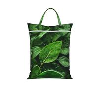 Green Leaf Nature Large Laundry Bag For Travel-Waterproof Dirty Clothes Hamper With Zip, Reusable Wash Bag For Gym Camping Beach
