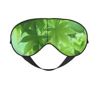 Green Leaf Nature Print Soft Eye Mask -Elastic Nighttime Shade, Light-Proof Blindfolds for Plane, Yoga, Travel, Full Eye Covers