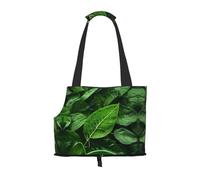 Green Leaf Nature Printed Portable pet Shoulder Bag, Suitable for Small Dogs and Cats, Shopping and Travel Dual-Purpose Bag
