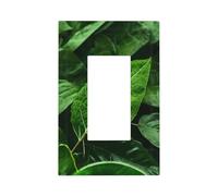 Green Leaf Nature Unbreakable Polycarbonate Switch Plate-Modern 1 Gang Light Cover for Home Office with Matching Screws