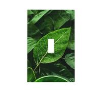 Green Leaf Nature Unbreakable Polycarbonate Switch Plate-Modern 1 Gang Light Cover for Home Office with Matching Screws