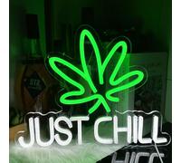 Green Leaf Neon Sign for Wall Decor Bedroom Leaf Weed LED Neon Lights Signs for Beer Bar Man Cave Club Light up Signs Game Room Hotel Birthday Party Unique Gift for Lover