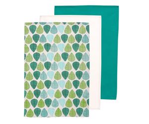 Green Leaf Oven Gloves Mitts Dinner Table Mats Coasters Kitchen Accessories Set