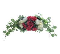 Green leaf party garland and elegant rose wreath for spring wreath home decoration and festival celebration
