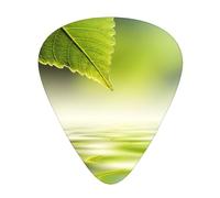 Green Leaf Reflecting In River Water,12 Pcs Guitar Pick,3 Different Thickness Plectrums for Acoustic Guitar Bass Ukulele (0.46mm 0.96mm 0.71mm)
