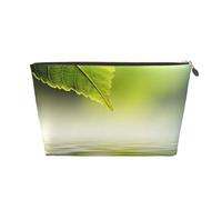 Green Leaf Reflecting in River Water, Makeup Bag Cosmetic Bag Portable Travel Toiletry Bag Pencil Case Toiletry Pouch