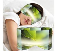 Green Leaf Reflecting in River Water, Sleep Mask for Home Travel, Full Eye Covers Light Blocking Eye Mask Sleep Eye and Ear Muffs