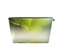 Green Leaf Reflecting in River Water, Toiletry Pouch Makeup Bag Cosmetic Bag Portable Travel Toiletry Bag