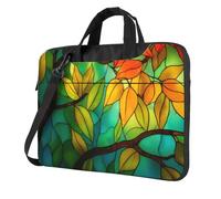 Green Leaf Yellow Blue Red Stained Glass Laptop Bag Laptop Case 15.6 Inch Computer Bags Padded Sleeve Cover For Women Men