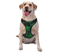Green Leave Fern Pattern Dog Harness - Lightweight,Soft,Adjustable Small Harness and Leash Set, Suitable for Puppy Small and Medium-Sized Dog-Small