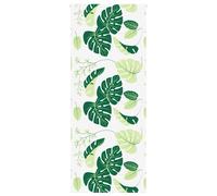 vidaXL Shower Roller Blind 110x240 cm - PEVA Water-Resistant Roller Shade - Green Leaves Design - Ceiling/Wall/Window Mountable with Safety Features
